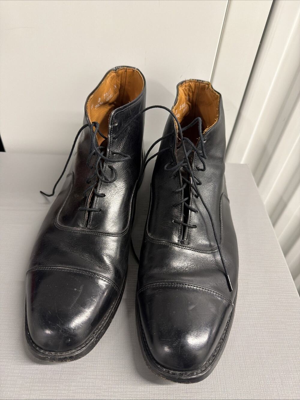 Allen Edmonds Men's Brantley Park Avenue Black Leather Cap-Toe Dress B Size 11D